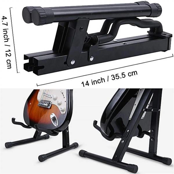 Gitarr Stativ Fallbar A ram Golv Universell Metal för Akustisk Klassisk Elektrisk Bas Gitarrar Banjo Ukulele Bärbar