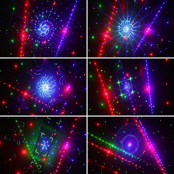 21 Hole RGB Party DJ Disco Beam Patterns Stage Laser Light Projector RGB UV LED Strobe Lyd Fest Holiday Bryllup Lampe