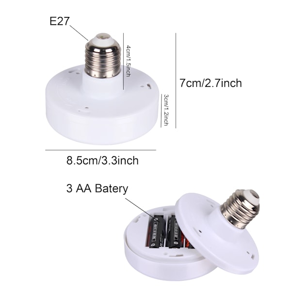Fjernkontroll LED skap Push Light Cool/Warm Justerbar Natt Lys