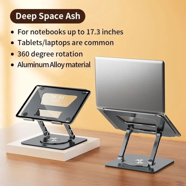 Laptop stander aluminium legering foldbar tablet Rotale stander Macbook laptop bærbar foldbar holder