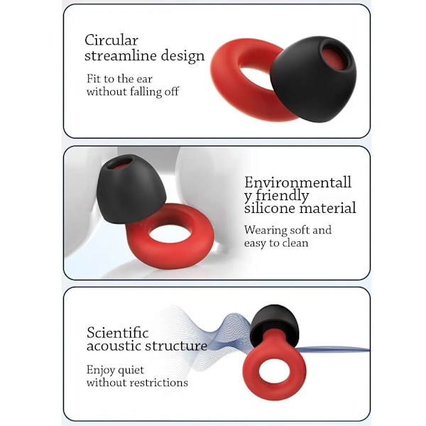 Silikon Sim Hörselproppar Sömn Ljud Earon Plug Reducing Noise Reduction  Supplies Ljudisolering Noise Reducing Höronproppar