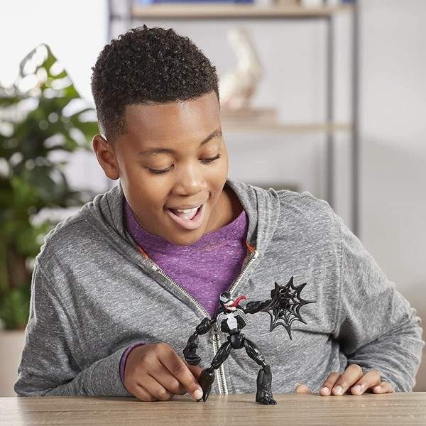 Venom Action Figur for Child 6-Inch Flexible Figur med Web Tillbehör Marvel Bend och Flex Venom Toy