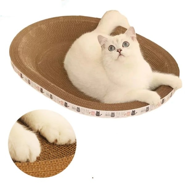 Korrugerad Cat Scratcher Cat Scrapers Round Oval Sliping Claw Leksaker