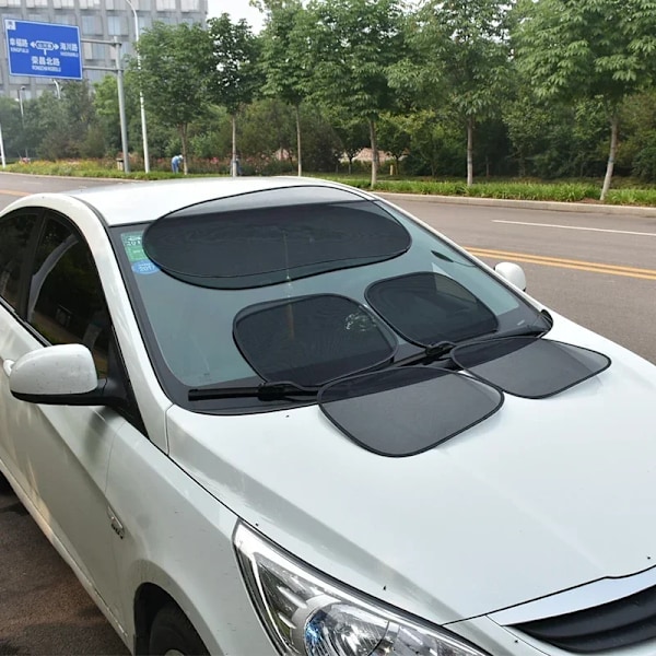 5 kpl auto ikkuna aurinkosuoja kansi aurinko UV suoja auto etu taka musta ikkuna verho sivu lasi verkko aurinkovarjot