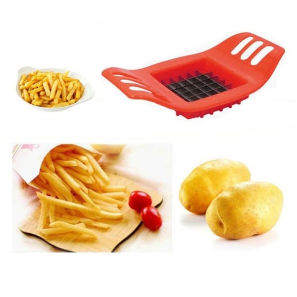 Rustfritt potet kutter kjøkken verktøy kutter kutter pommes frites potet kutter hakker kutt kjøkken tilbehør