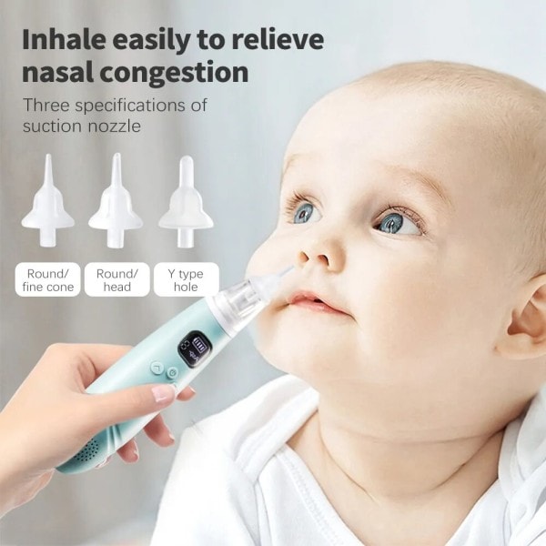 Baby Nasal Aspirator Småbarn Elektrisk Nese Aspirator Automatisk Nese Renser Justerbar Sug Musikk og Lys beroligende Funksjon