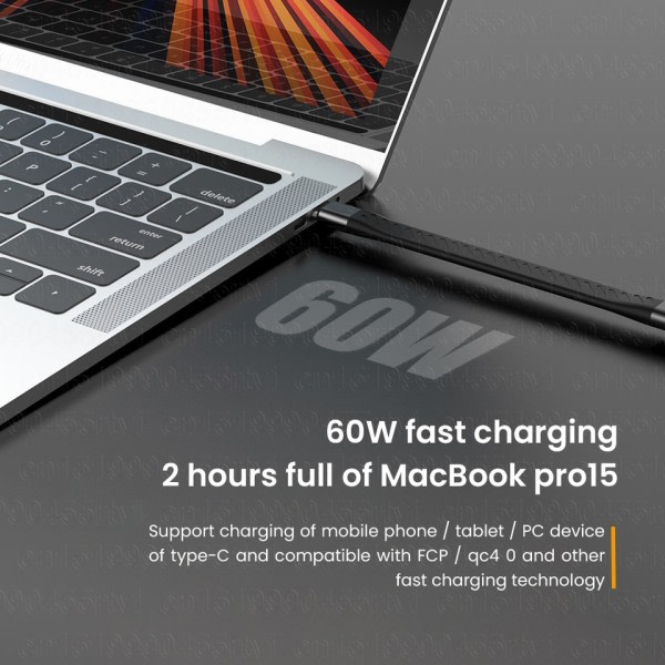 USB Tyyppi C To USB C 3.1 Gen2 10Gbps Data kaapeli MacBook Pro USB C PD 60W 3A QC3.0 pikalataus johto