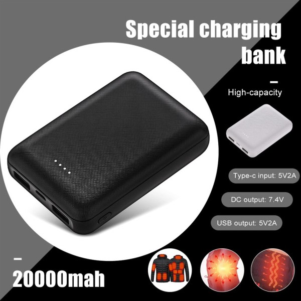 20000mAh Power Bank Portable USB Oplader Hurtig Opladning Ekstern Batteri Pack