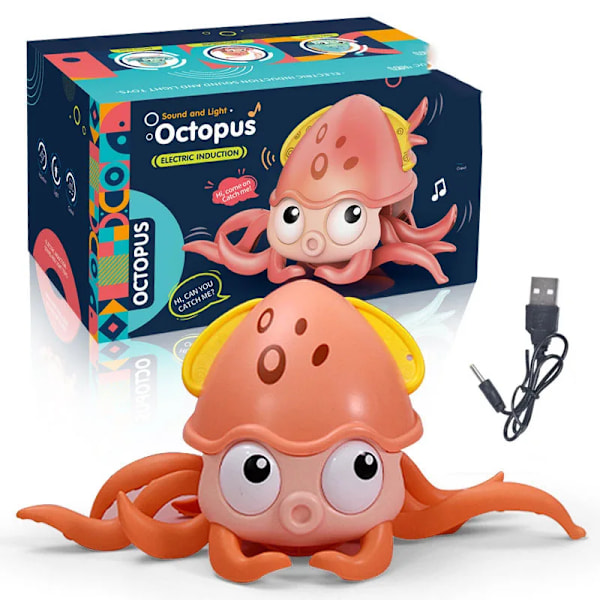 Børn Induktion Escape Blæksprutte Krabbe Crawling Legetøj Baby Elektronisk Kæledyr Musikalsk Legetøj