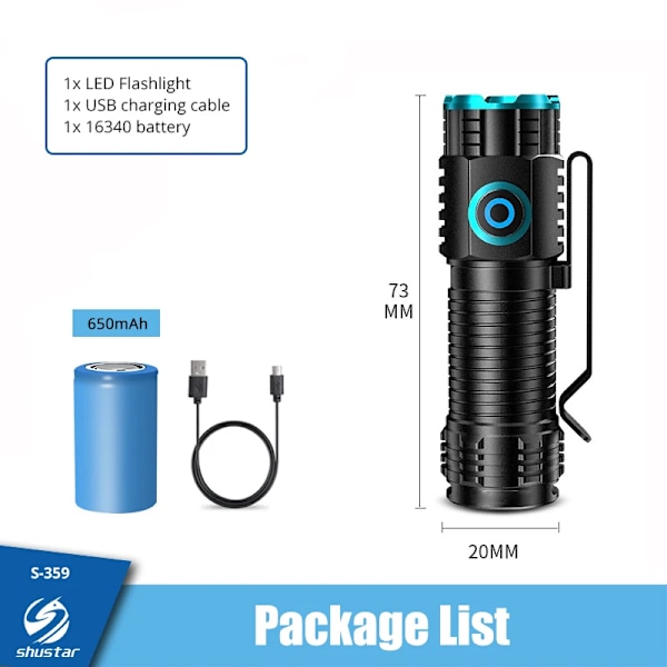Hög kvalitet Kraftfull XHP50 LED Ficklampa Bärbar Mini Ficklampa med svans magnet camping fiske Lantern USB uppladdningsbar hatt klämma lampor