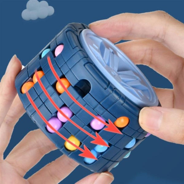 3D Sylinteri Kuutio Lelu Magical Bean Gyro Kierrä Slide Puzzle Pelit Live Stressiä lapsille