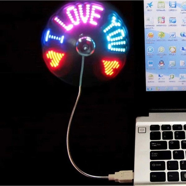 USB LED RGB Lys Programmerbar Blæser Fleksibel Svanehals DIY Besked Mini USB Blæser