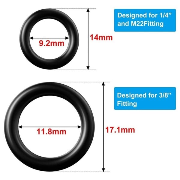 Hög tryckstvätt O-ring 1/4+ 3/8 snabb koppling 40st tätning