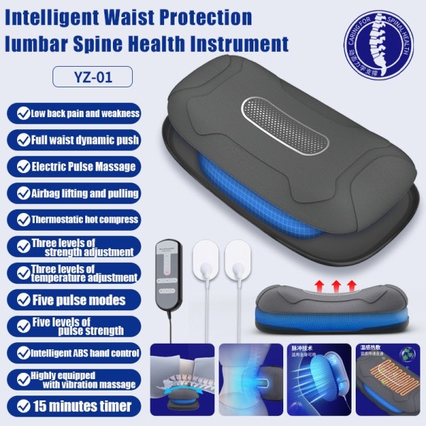 Lumbar Massager For Smertelindring  Justerbar Intensitet EMS Vibrasjon Intelligent Elektrisk Uppblåsbar Rygg Posture Corrector