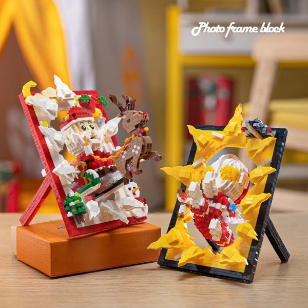 Creative Astronaut PhotoFrame Bygning Klosser Julenissen 3D Modell Diamant Blokker Leker