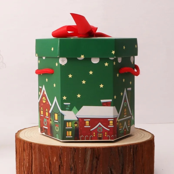 10 kpl joulu juhla lahja laatikko kannettava köysi joulu lahja paperi laatikko keksille karamelli omena hyvää joulua pakkaus tarvikkeita