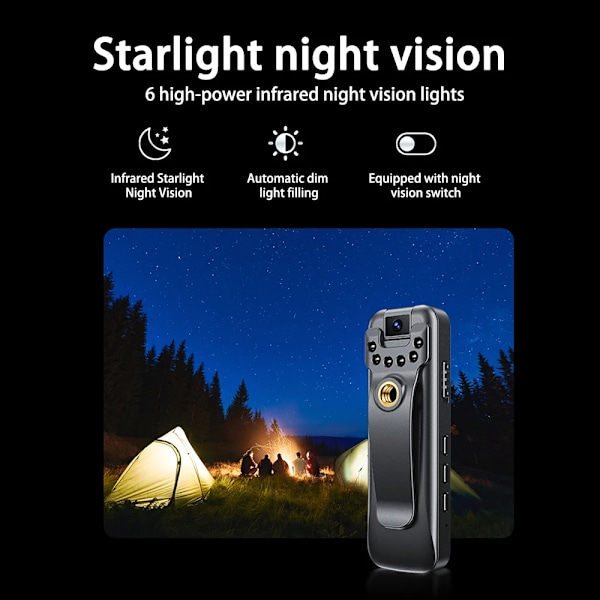 Full HD 1080P Sport DV Natt Vision 500mAh Rörelsedetektering Kroppen Kamera LCD Skärm Mini videokamera