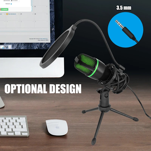 Professionell USB Kondensator Mikrofon För PC Laptop Streaming Video Spel YouTube Podcasts  Sång