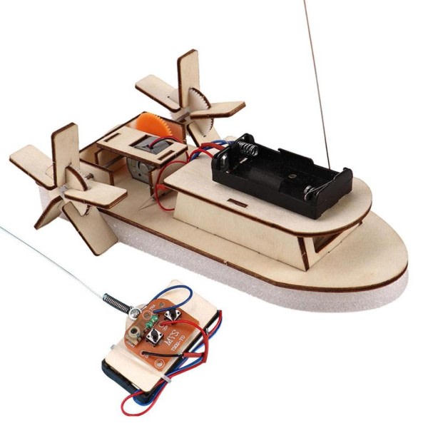 Puinen Kauko-ohjattu laiva suunnittelija sähkö opiskelijoille tiede teknologia tuotanto DIY elektroniikka sarja