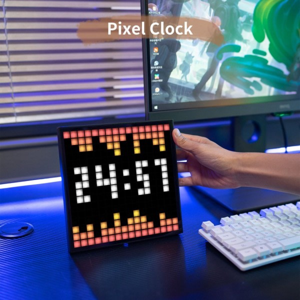 Pixel Art Digital Frame LED Display Clock Home Lightning Decoration