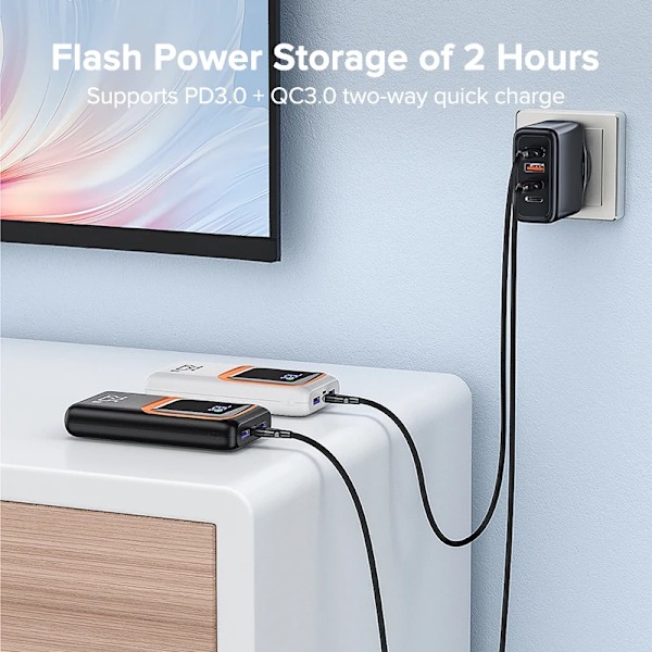 Power Bank 20000mAh Extern Large Batteri Kapacitet PD 22,5W Snabb Laddning Bärbar Laddare