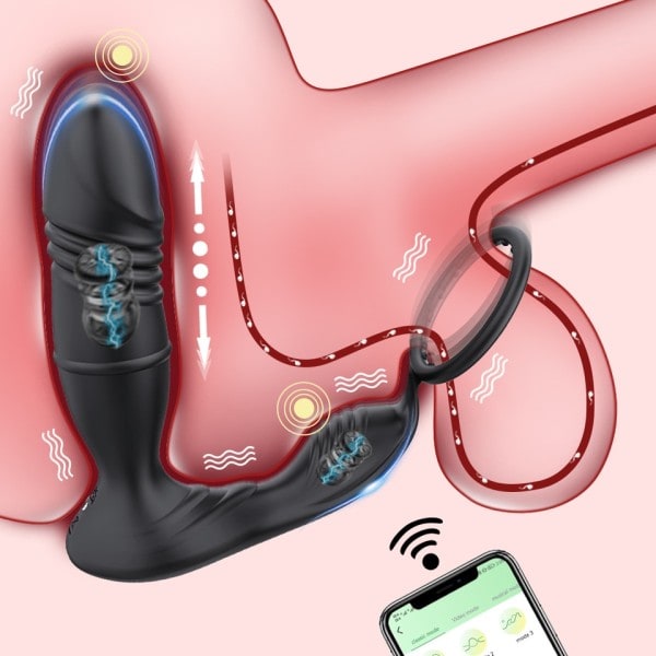 Miesten työntävä Eturauhasen hieronta Bluetooth APP Vibraattori Miehille Gay Anaali Plug Langaton Kaukosäädin Butt Plug Seksi lelu