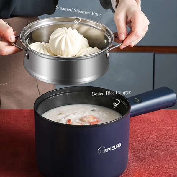 Mini Elektrisk Komfur Multi-Function Alt-I-Én Krydde Dobbelt Layer Husholdning Nudle Komfur Non-Stick