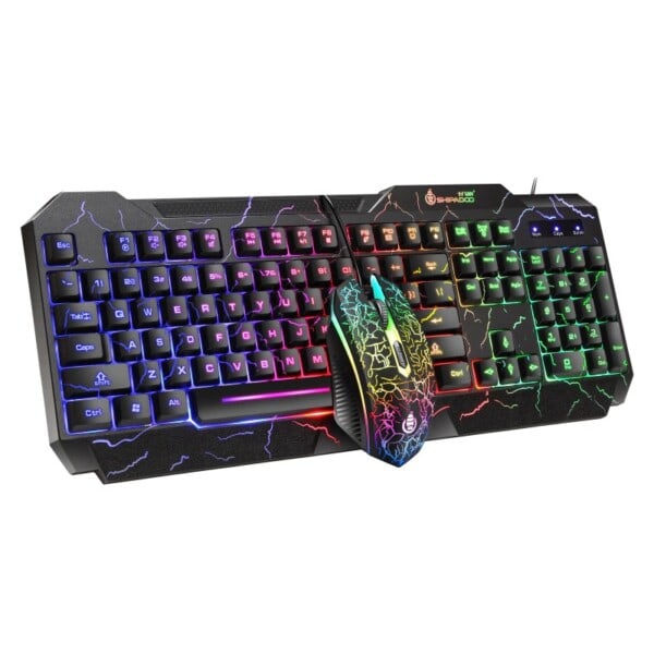 Gaming tangentbord mus LED andning bakgrundsbelysning ergonomi pro  kombos USB kabel full nyckel