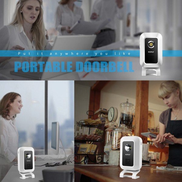 Välkommen Rörelsesensor Säkerhet Larm 32 Sångar Dörrklocka Klocka Trådlöst för Smart Hem