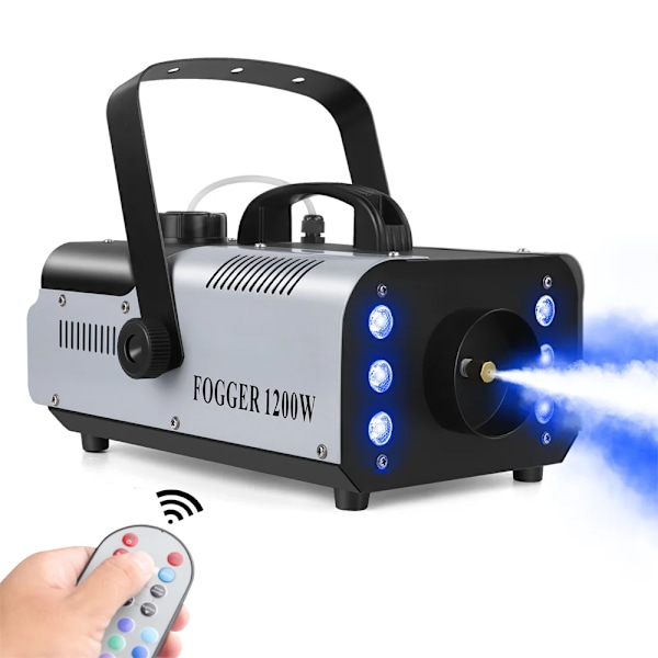 1200W Smoke Machine 6 LEDs RGB Fargerike Tåke Ejector Stage Effect Fogger Spray