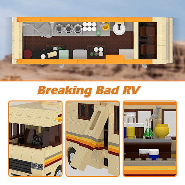 Ny Breaking Bad Pinkman Cooking Lab RV Bil Bygning Klodse Sæt Walter White Van Køretøj Legetøj
