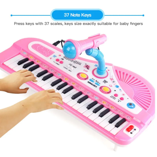 Elektronisk keyboard piano for barn med mikrofon musikalsk instrument leker