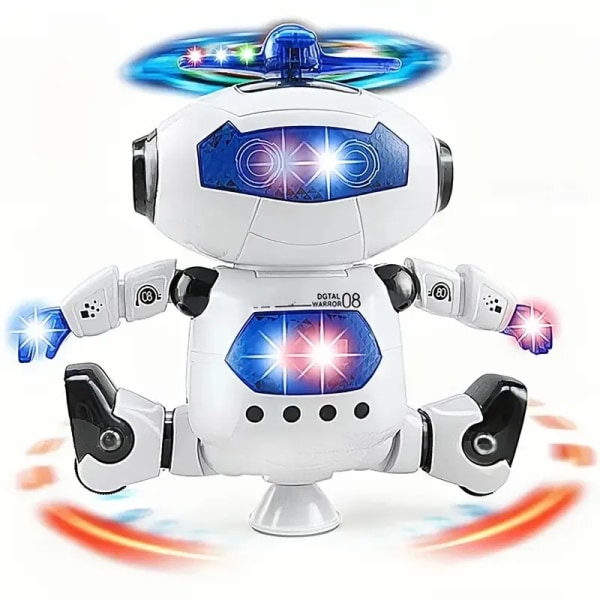 Børn Robot Roterende Danse Legetøj Med Musik LED Lys Elektronisk Gående Legetøj