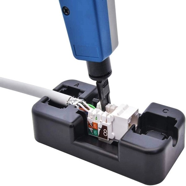 Universal RJ45 Cat6/Cat5E/Rj11/12 Keystone Jack Punch Down Stand Wiring Værktøj Modul Holder