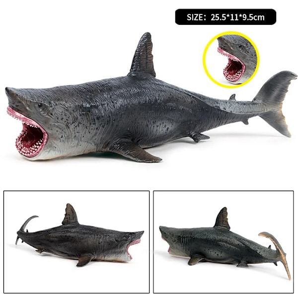 Marine Sea Life Megalodon Action Figur Klassisk Ocean Dyr Big Shark Fish Model