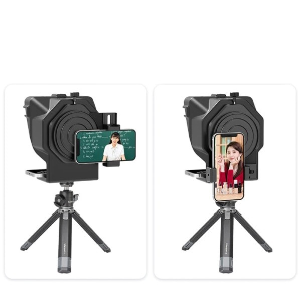 Bärbar Mini Teleprompter Prompter för Smartphone/DSLR Kamera Video inspelning