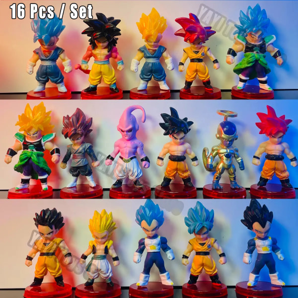 Anime Figur Sønn Gohan Vegeta Broly Piccolo Majin Buu Set Action Figurine