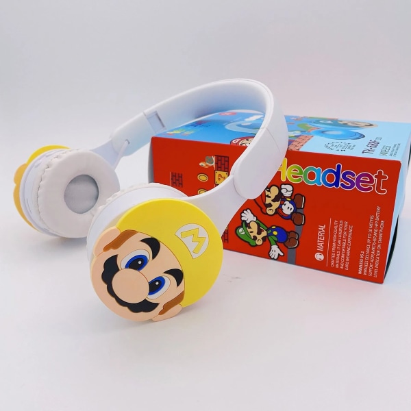 Super Mario Stereo Headset Bluetooth Headset Foldning Trådløs Tegnefilm Sport Spil Headset