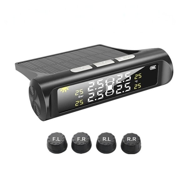 Däck Tryck övervakning System Solar Ström Digital LCD Display Auto Säkerhet Larm System Tryck Extern Sensor