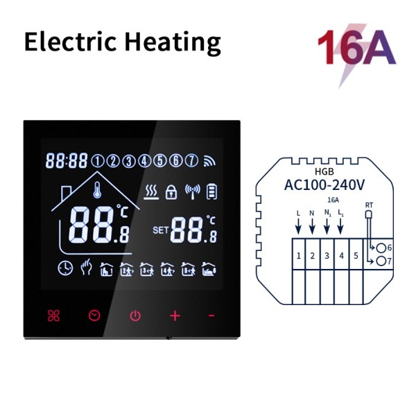 Smart Termostat Wifi Tuya Varm El Golv Värme Temperatur Regler