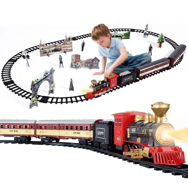Bil jernbane baner damp lokomotiv motor diecast model pædagogisk spil dreng legetøj