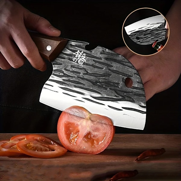 2 delar Premium Smidt Kök Kniv Set - Perfekt för kockar, Fisk, Kött, Frukt & Grönsaksskärning