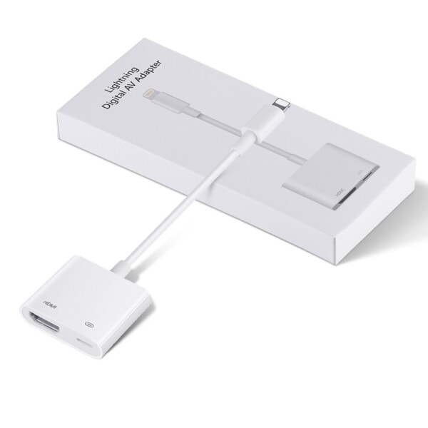 Digital AV adapter Omvandlare för iPhone iPad till TV Samma Skärm för Lightning HDMI kabel