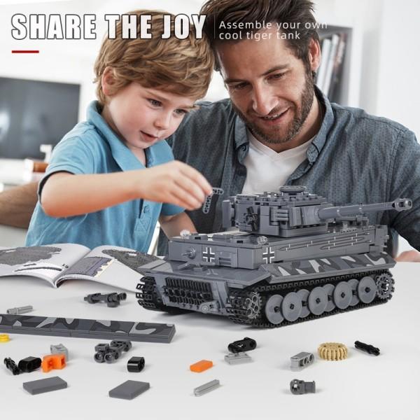Motoriseret Tiger Tank Model Samling Teknisk Bil Bygning Klods
