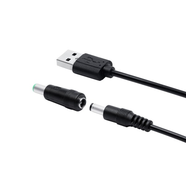 8in1 5V USB til DC 5,5x2,1mm 3,5mm 4,0mm 4,8mm 6,4mm 5,5x2,5mm 6,3mm Plug Lade ledning for vifte høyttaler ruter LED  Lampe og mer