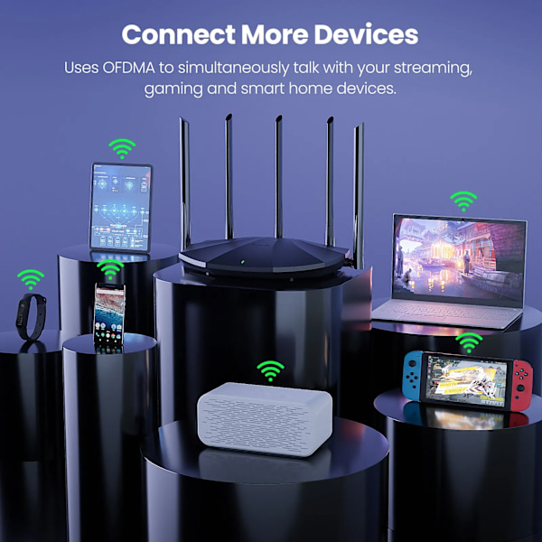 WIFI6 Router Gigabit Trådlös Router Signal Förstärkare 2.4G 5GHz Beamforming Föräldrakontroll Gäst Nätverk Repeater