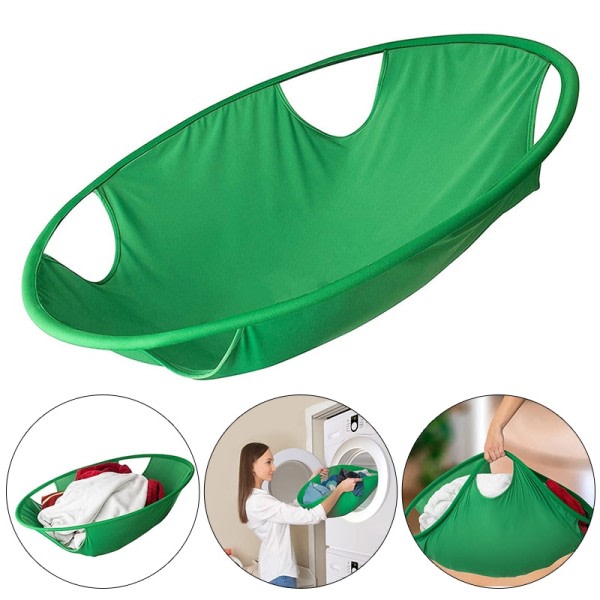 Sammenfoldelig Vasketøj Kurv Kurv Creative Portable Tøj Opbevaring Kurv Taske Oval Karbe Hjem Tørretumbler
