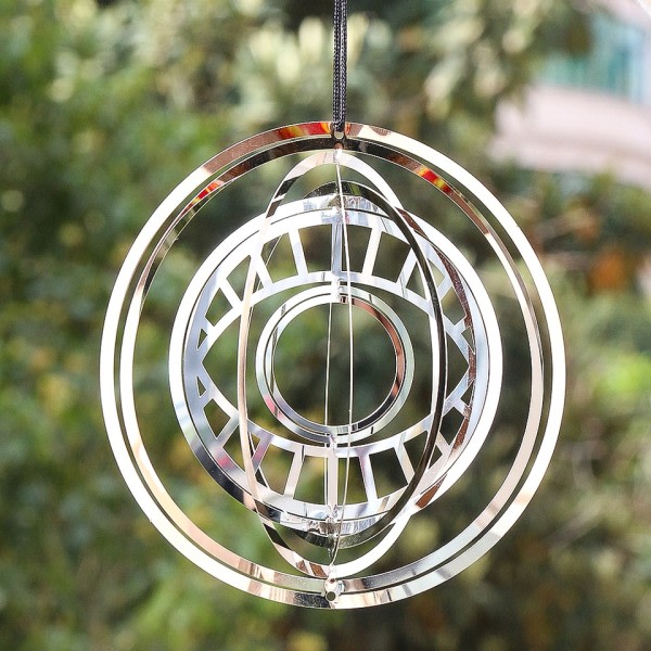 Tyrkisk Devil Eye Vind Spinner Catcher Sublimering 3D Speil Refleksjon Roterende Windchime