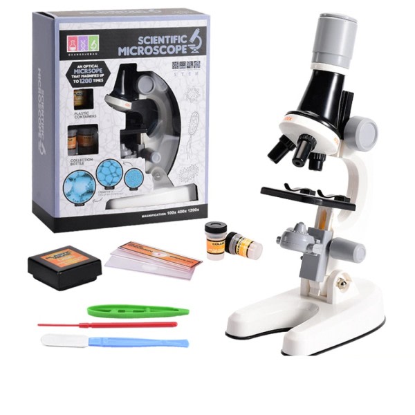 Zoom Barn Mikroskop Biologi Lab LED 1200x Skole Vitenskap Eksperiment Kit Utdanning Vitenskapelig Leker