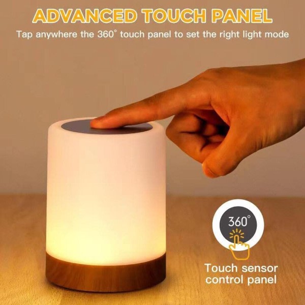 Touch Lampe LED Bord Lampe Sengebord Lampe RGB Bord Lampe Soveværelse Lampe med Touch Sensor